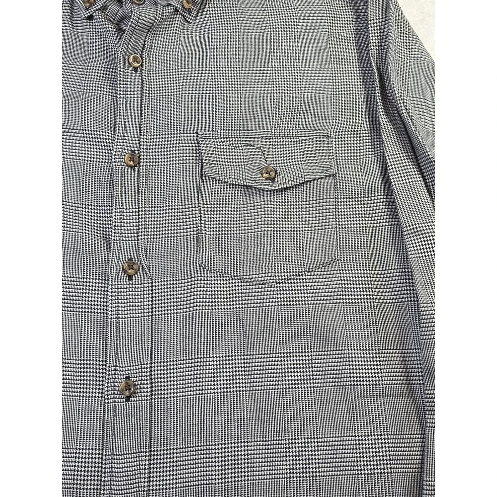 J.Crew Brushed Twill Glen Plaid Button Down Shirt Mens Medium Gray Cotton - Picture 2 of 9